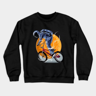 Astronaut riding bmx Crewneck Sweatshirt